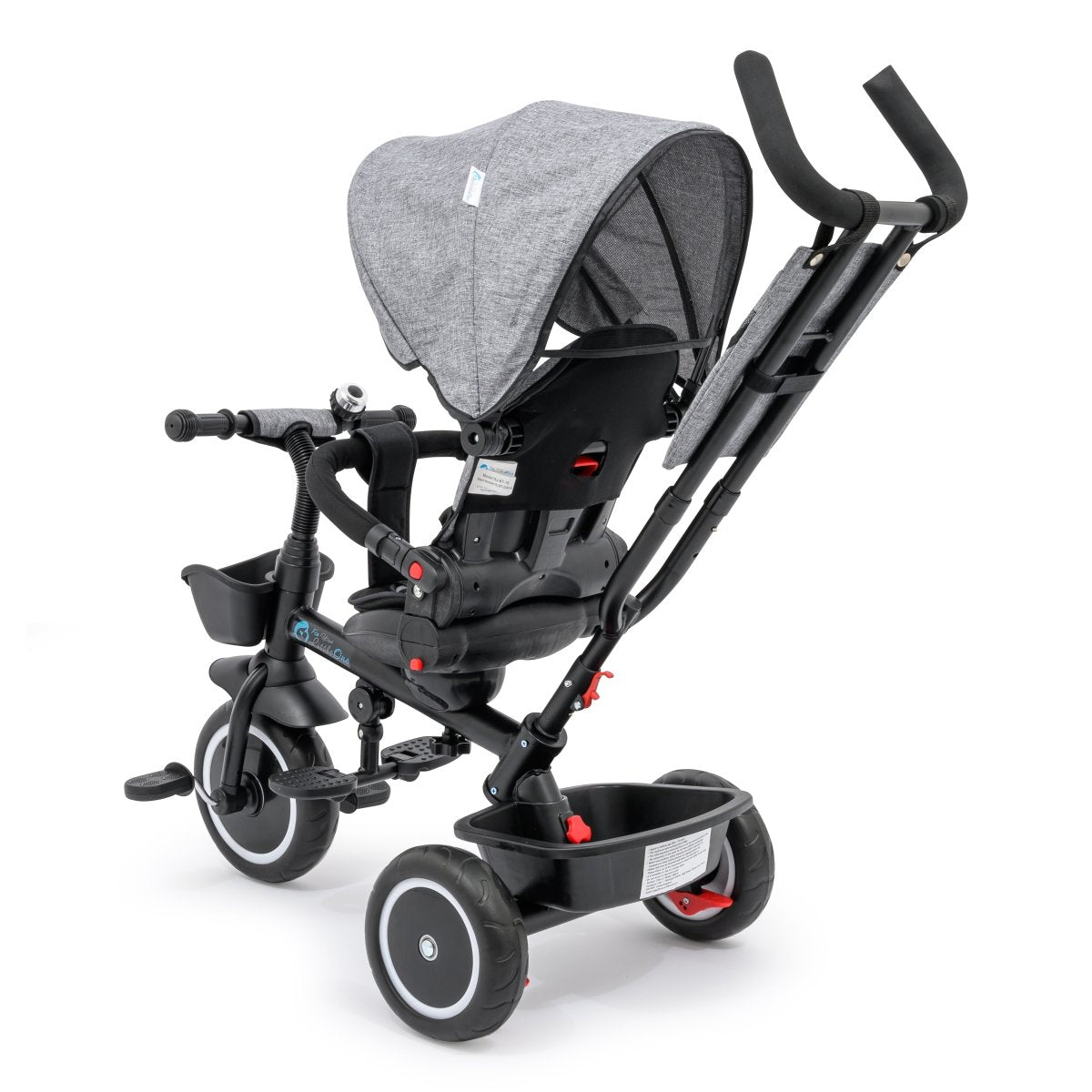 6 in 1 Kids Trike V3 Grey 9m to 5y Foldable Foryourlittleone