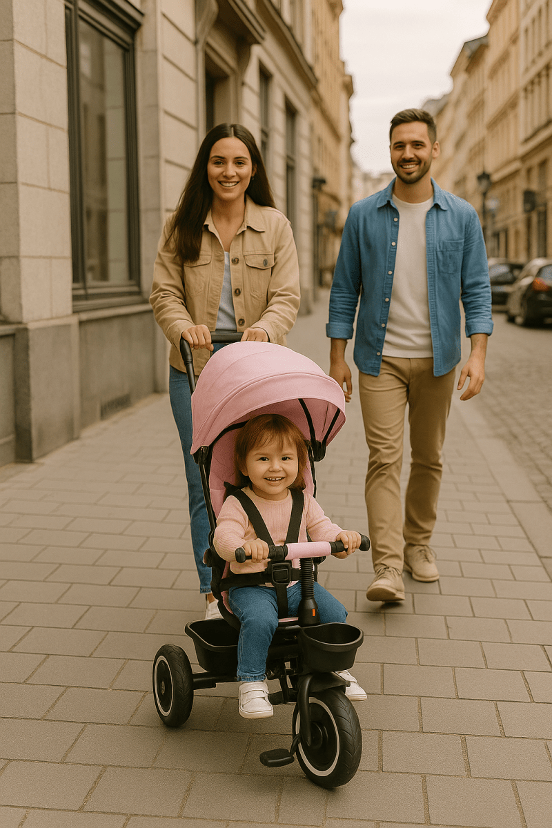 6 in 1 Kids Trike V3 Pink 9m to 5y Foldable Foryourlittleone