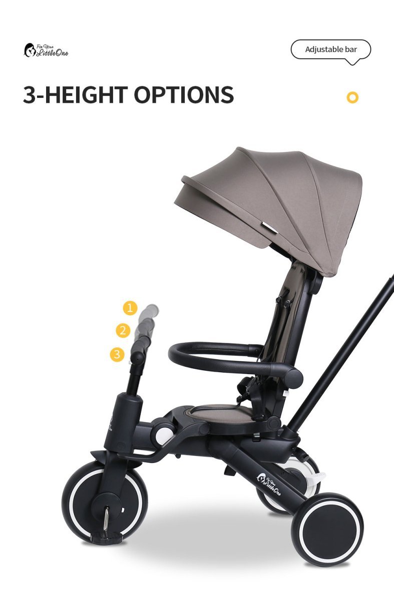 Foldable Trike 6 in 1 Kids Tricycle 10m to 4y Jet Black Foryourlittleone