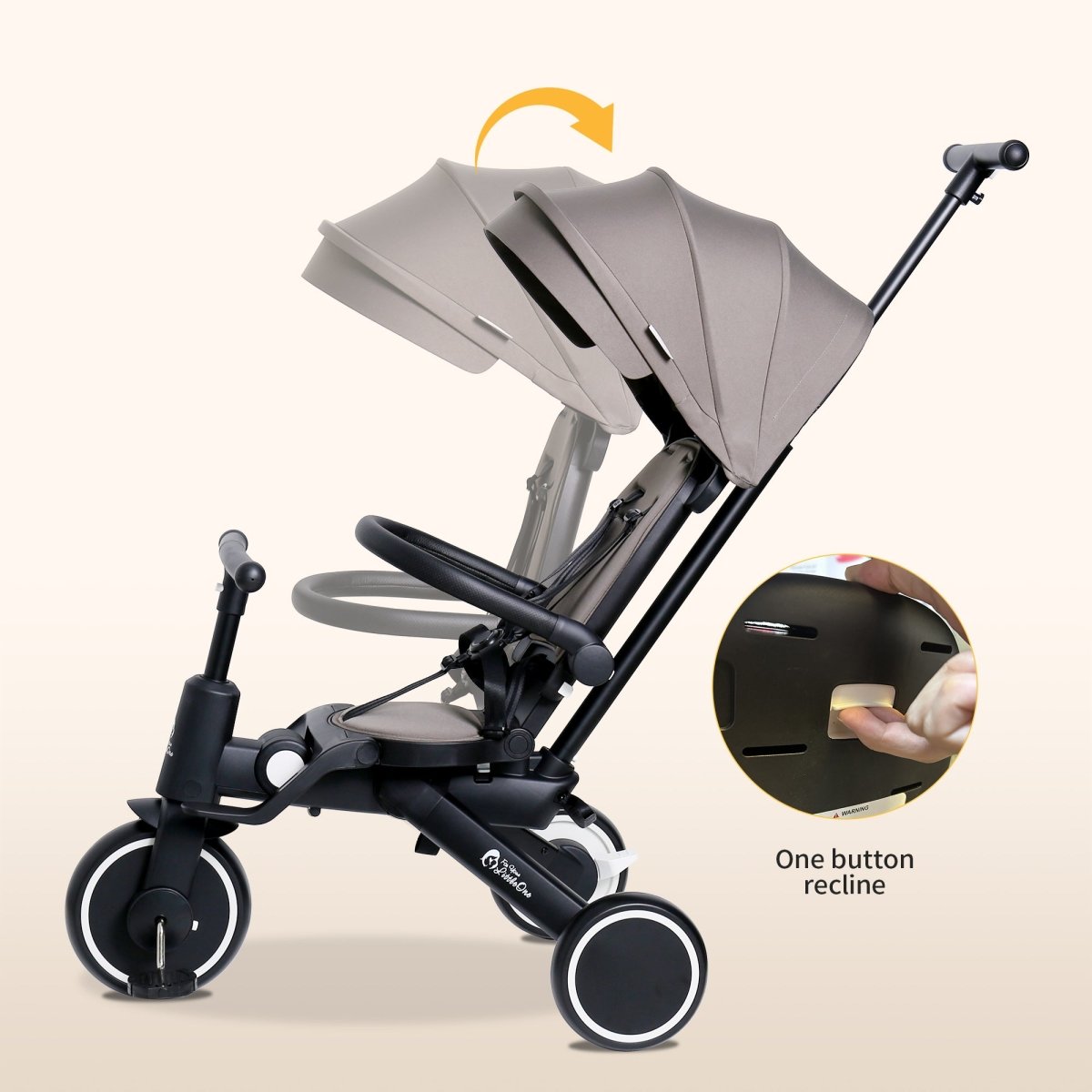 Foldable Trike 6 in 1 Kids Tricycle 10m to 4y Pastel Pink Foryourlittleone