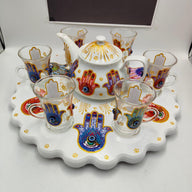 Tea Sets With Teapot 6 Turkish Teacups and Serving Tray - Massive Discounts