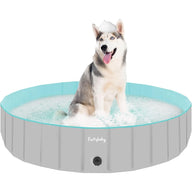 furrybaby Dog Pool, Durable Paddling Pool with Quick Drainage Hole Grey - Massive Discounts