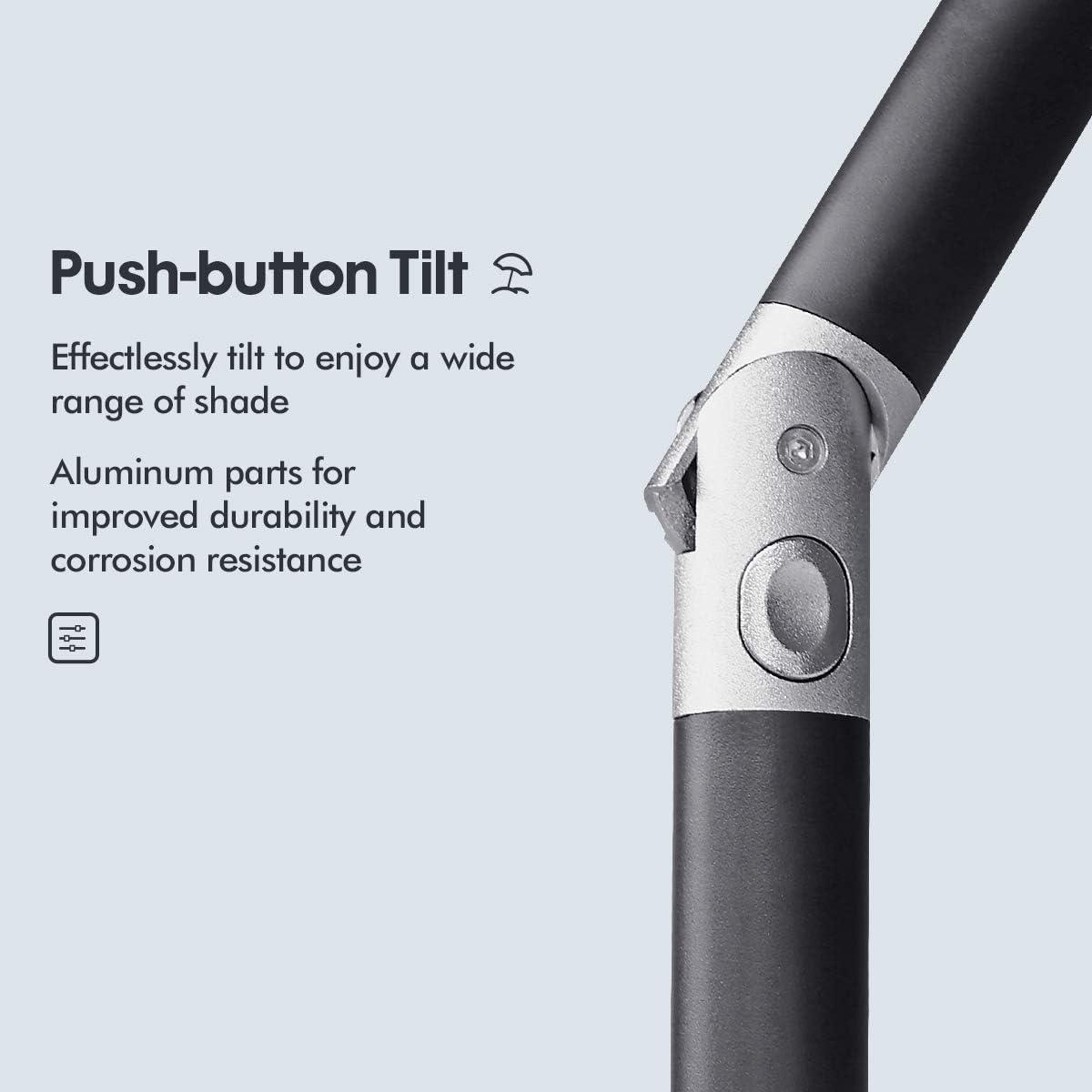 Garden Parasol Umbrella Aluminum Crank & Tilt Function Pole 38mm W - Massive Discounts