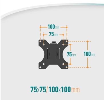 Monitor Arm Wall Mount 13 - 32 Inch Gas Spring Heavy Duty VESA 75 100 ELIVED