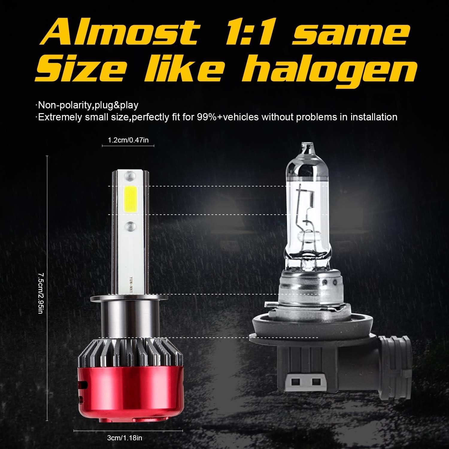 H1 Led Headlight Bulb chip 6000K 9000LM Heat Dissipation - Massive Discounts