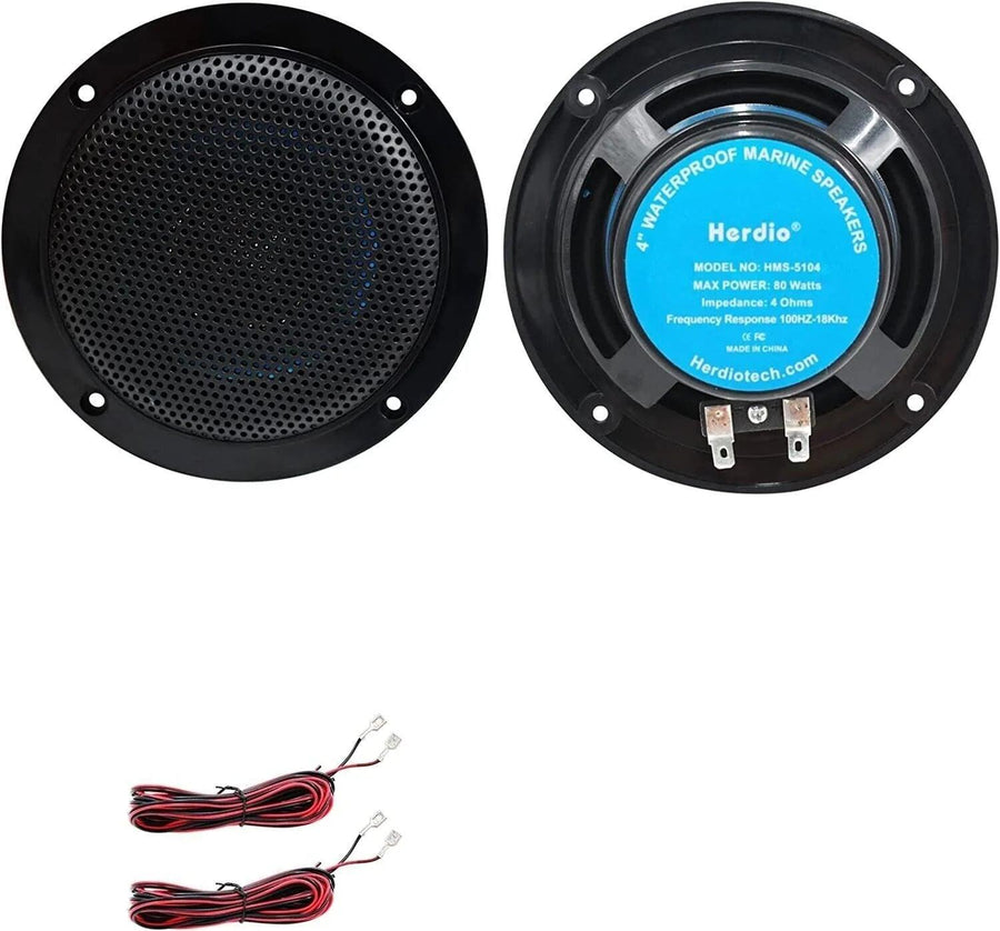 Herdio Waterproof Speakers 4 inches 2 Way Suitable for Bathroom - Massive Discounts