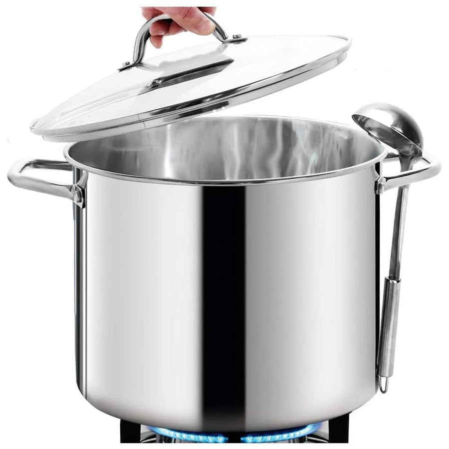 HOMICHEF Large Nickel Free Stainless Steel Pot with Lid (15 Litre) - Massive Discounts