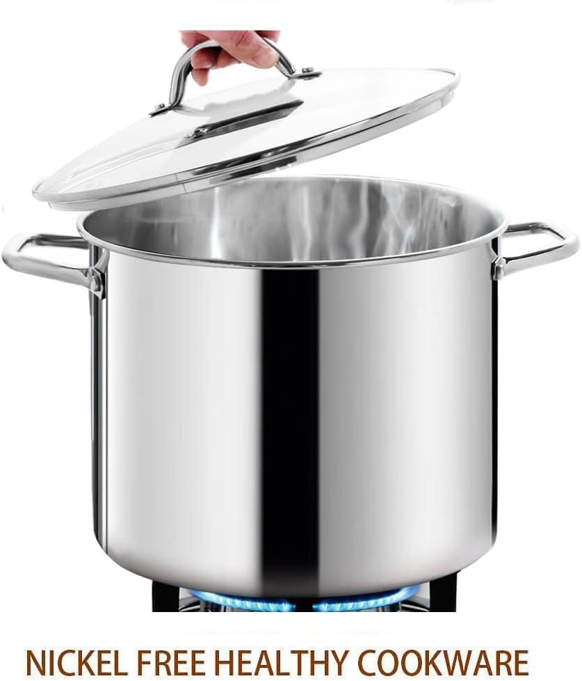 HOMICHEF Pot with Lid (15 Litre) Large Nickel Free, Stainless Steel - Massive Discounts