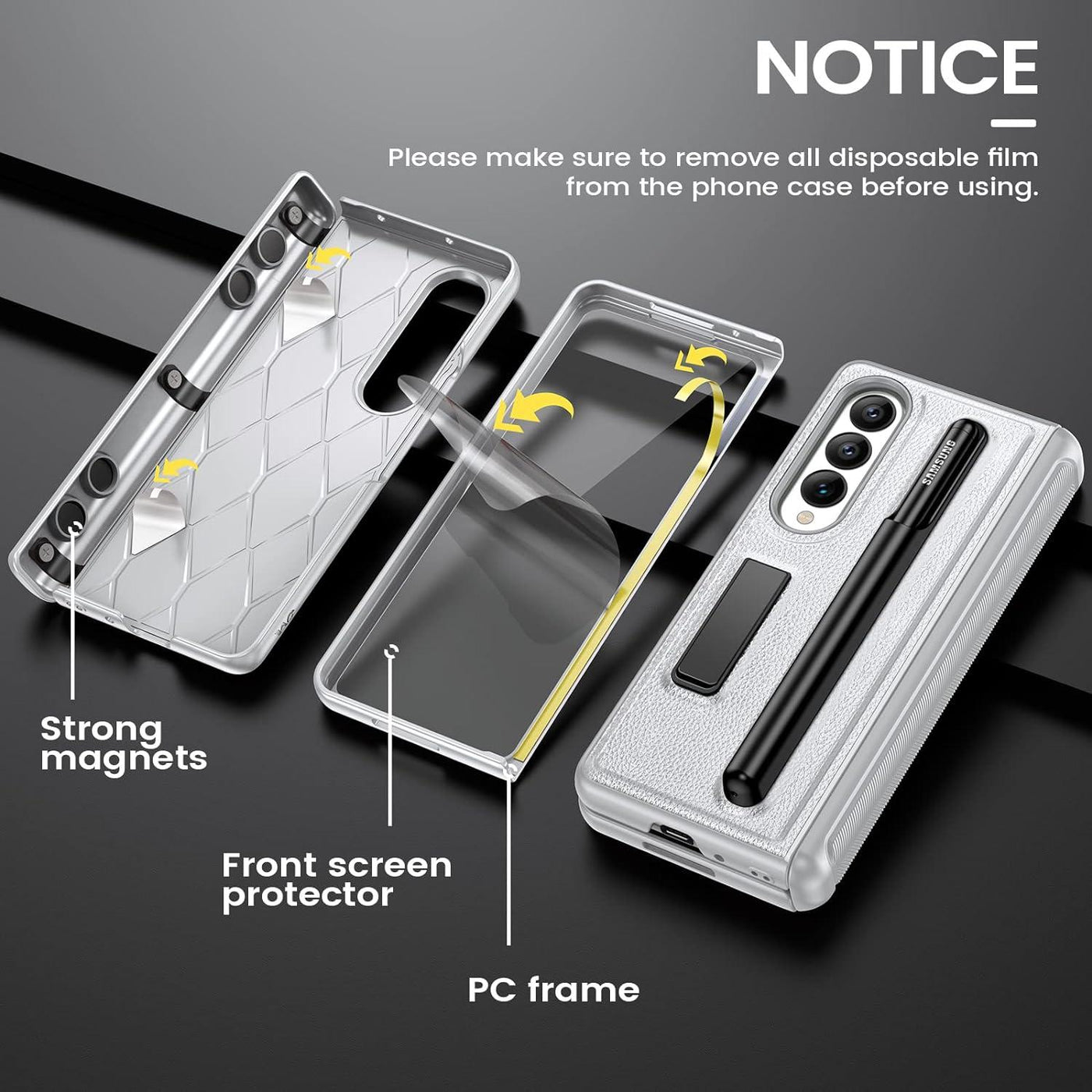 Hweggo Samsung Galaxy Z Fold 4 Case with S Pen Holder and Kickstand - Massive Discounts