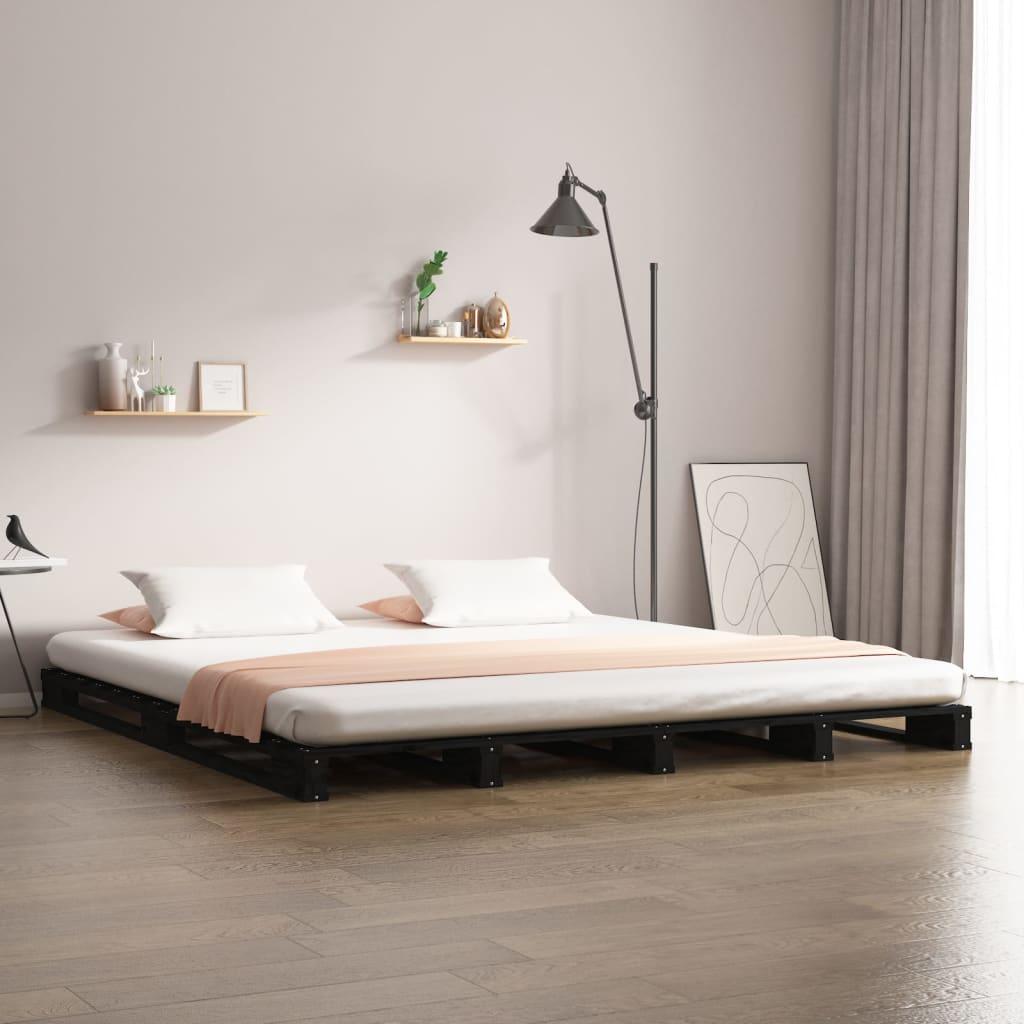 King Size Bed Solid Pinewood Pallet 150x200 cm (5FT King Size) - Massive Discounts