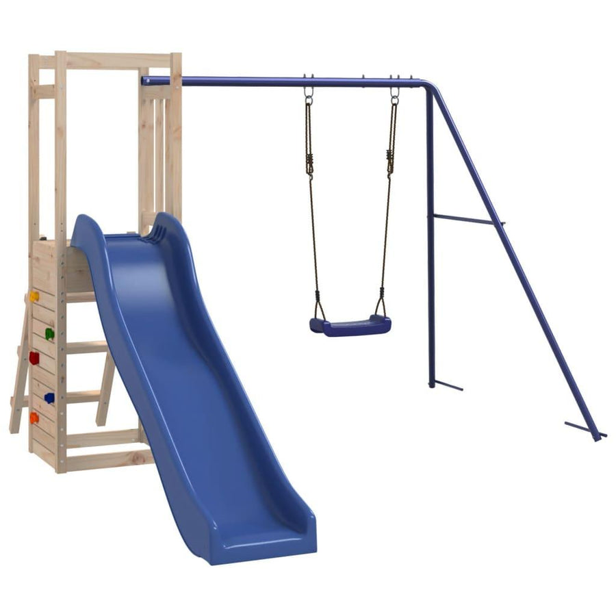 Outdoor Playset Solid Wood Pine Tower with Climbing Frame and Railings - Massive Discounts