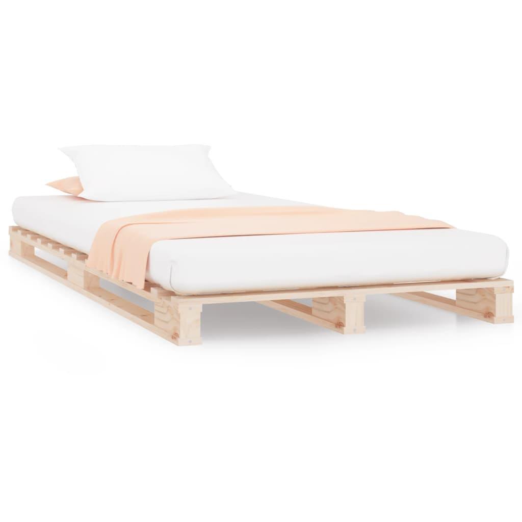 Single Pallet Bed Frame Solid Wood Pine 90 x 190 cm (3FT Single) - Massive Discounts