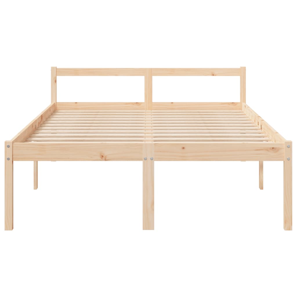 Senior Bed Frame 120x190 cm Small Double Solid Pine High Frame without Mattress