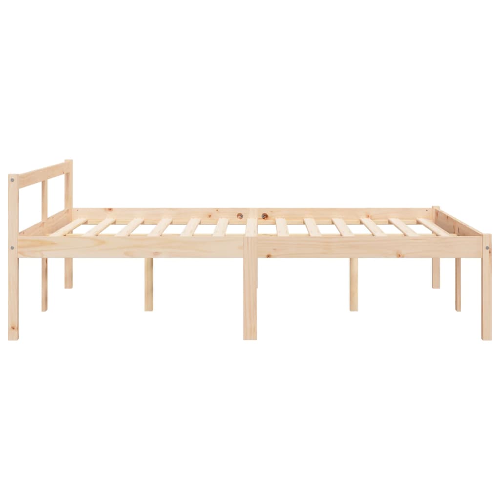 Senior Bed Frame 120x190 cm Small Double Solid Pine High Frame without Mattress