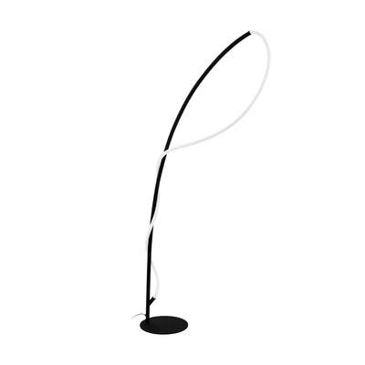 LED Arc Floor Lamp Warm White Black Modern Standing Light 160H cm Egidonella