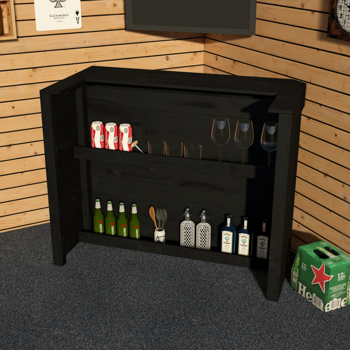 Garden Bar Outdoor Wooden Drinks Bar Rustic Patio Entertaining