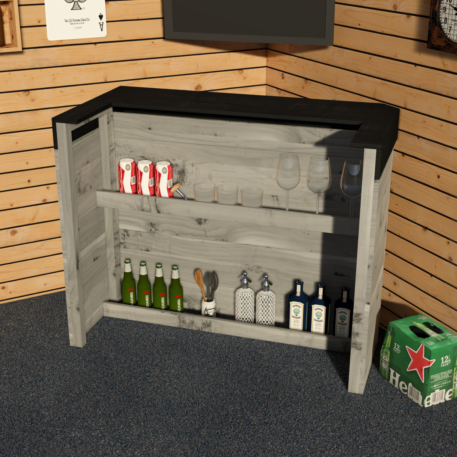 Garden Bar Outdoor Wooden Drinks Bar Rustic Patio Entertaining