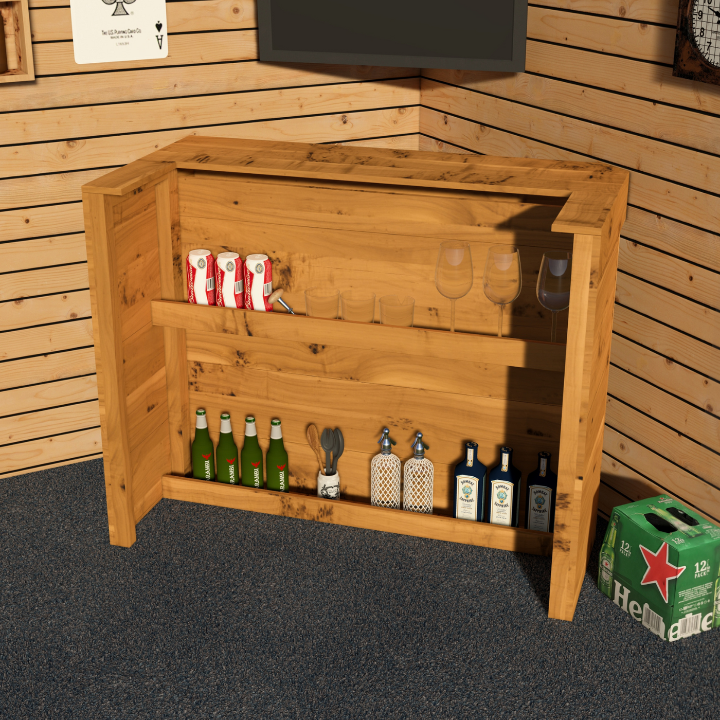 Garden Bar Outdoor Wooden Drinks Bar Rustic Patio Entertaining
