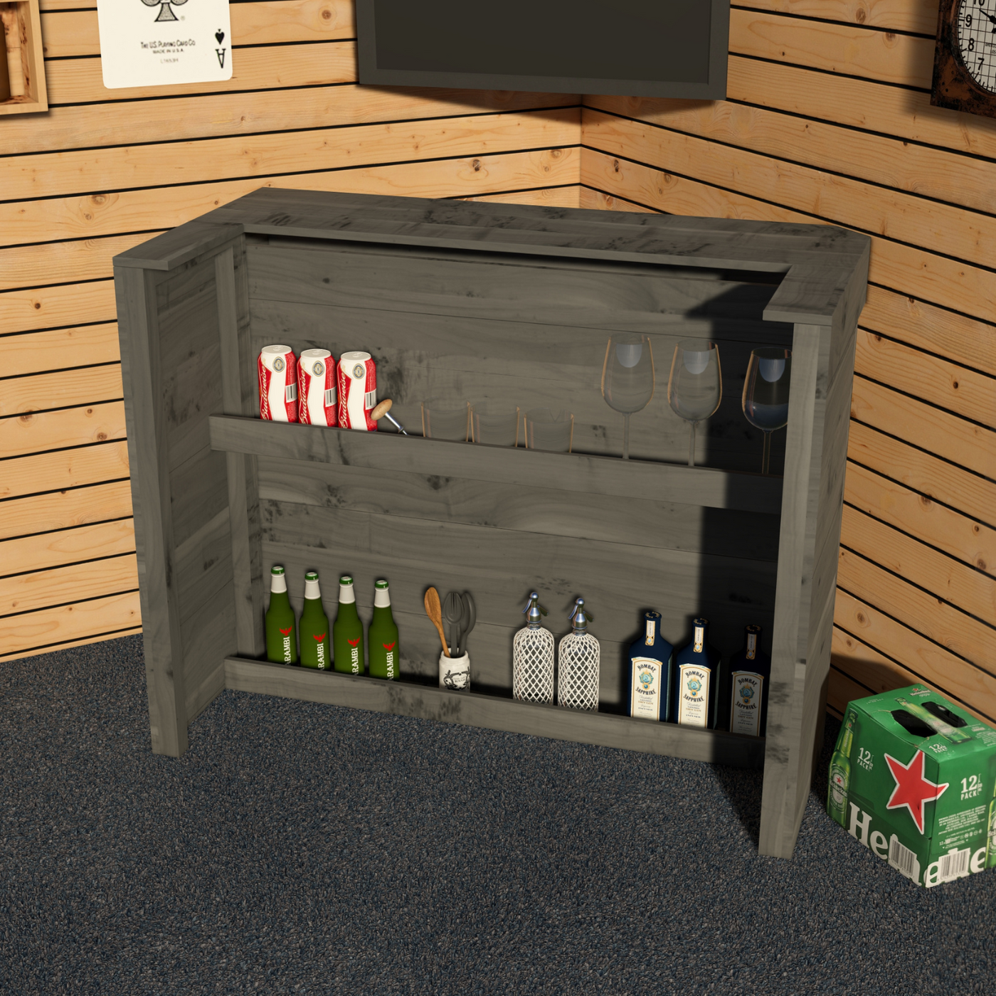 Garden Bar Outdoor Wooden Drinks Bar Rustic Patio Entertaining