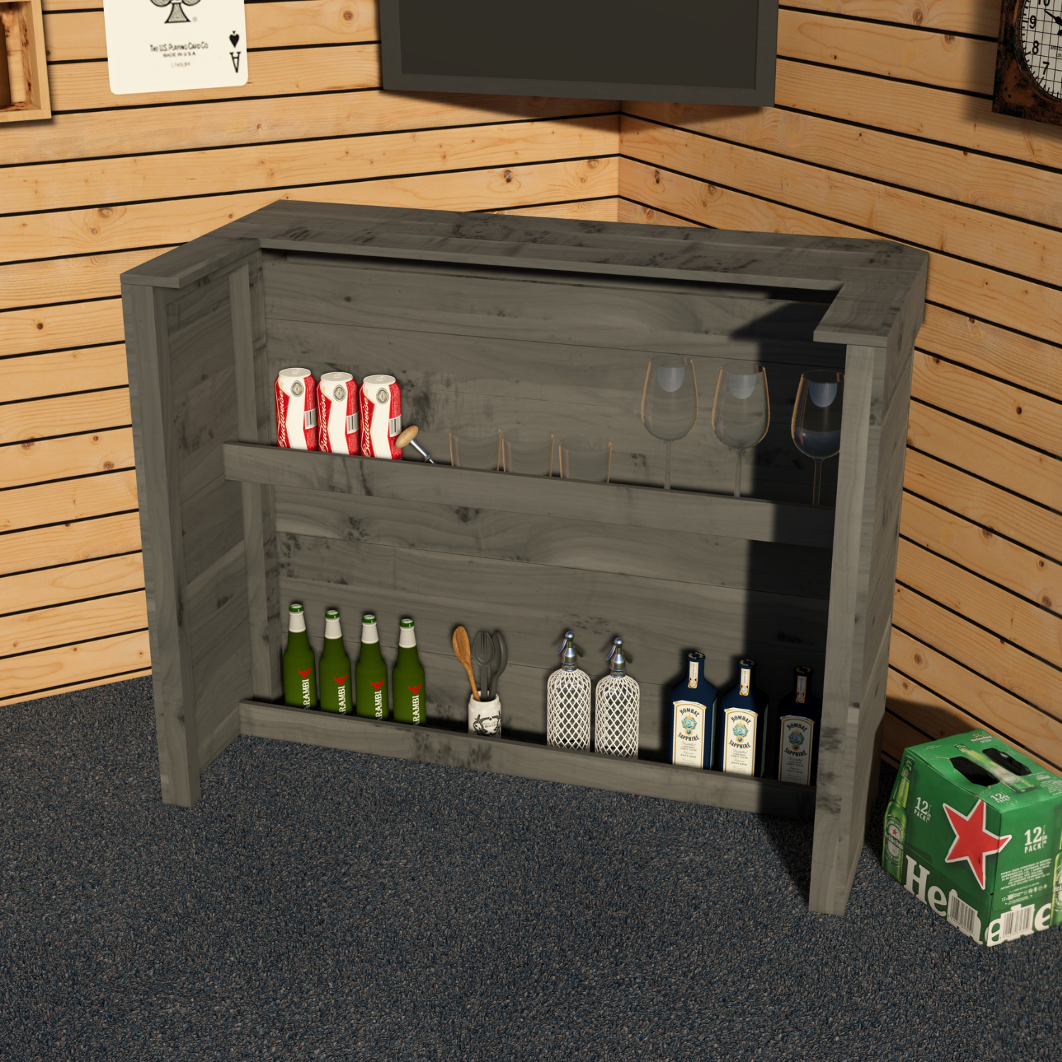 Garden Bar Outdoor Wooden Drinks Bar Rustic Patio Entertaining