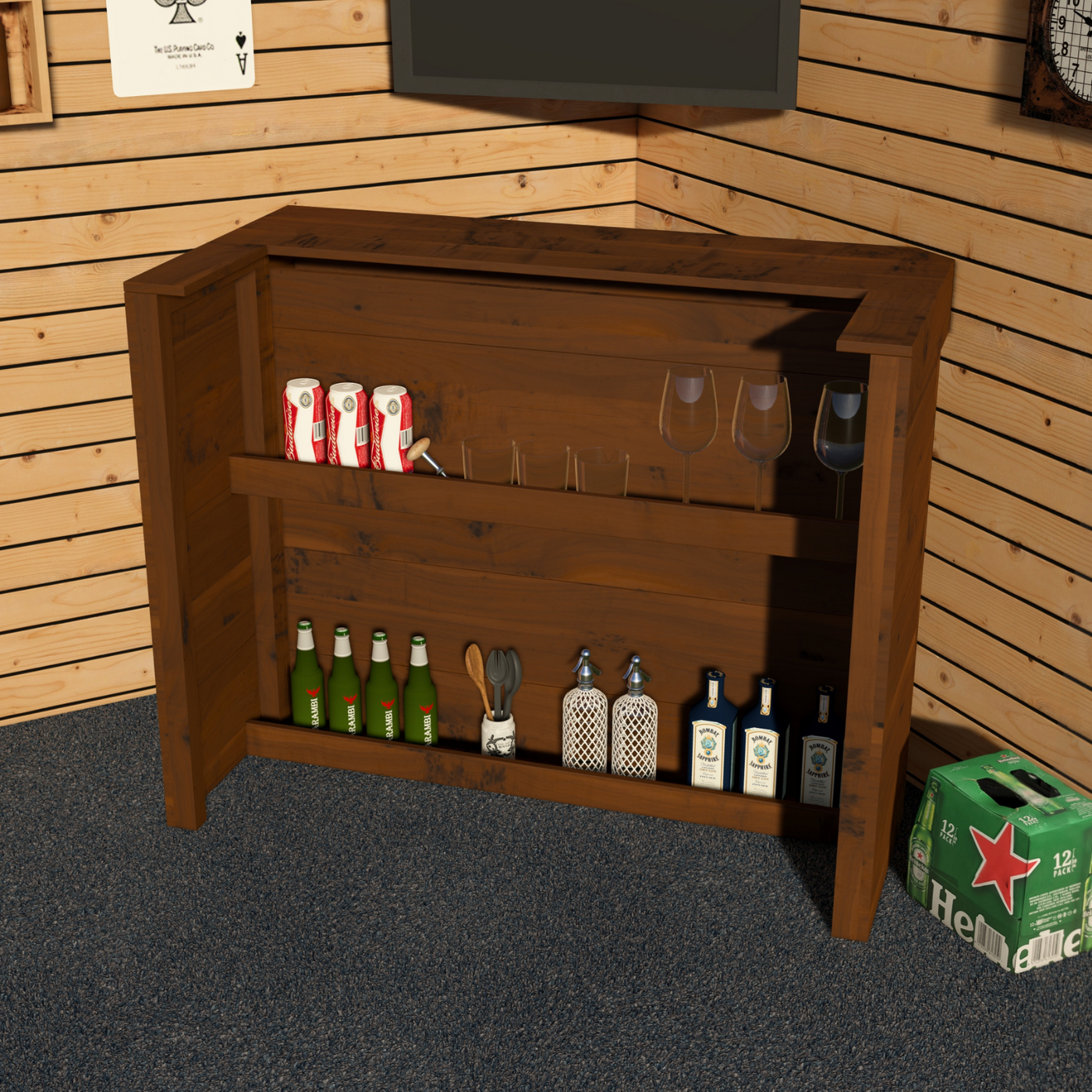 Garden Bar Outdoor Wooden Drinks Bar Rustic Patio Entertaining