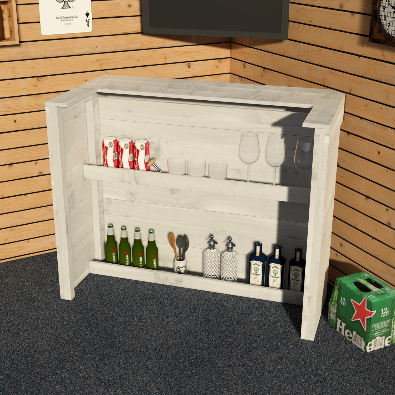 Garden Bar Outdoor Wooden Drinks Bar Rustic Patio Entertaining