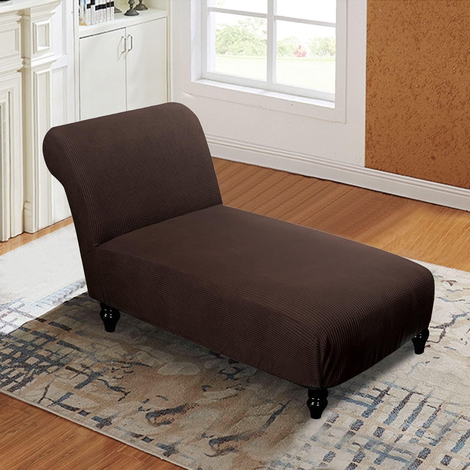 Jacquard Chaise Lounge Cover, Slipcover Brown Recliner Sofa Brown - Massive Discounts