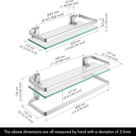 KES Bathroom Glass Shelf Wall Mounted, 2 Tier Aluminum & Tempered Glass - Massive Discounts