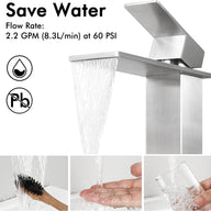 KES Bathroom Sink Tap Mixer Tap Cold and Hot, Waterfall - Massive Discounts