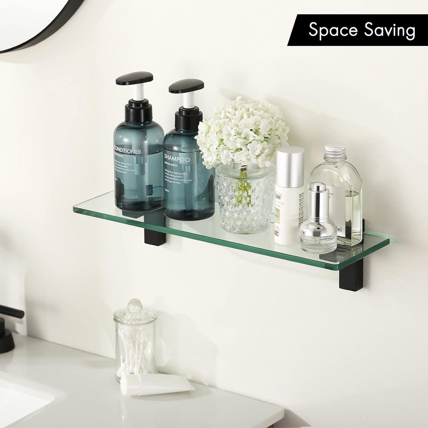 KES Glass Shelf 40CM Bathroom Shelf Wall Mounted, 8MM-Thick - Massive Discounts