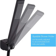 KES Handheld Shower Head with Hose and Shower Bracket Matte Black - Massive Discounts