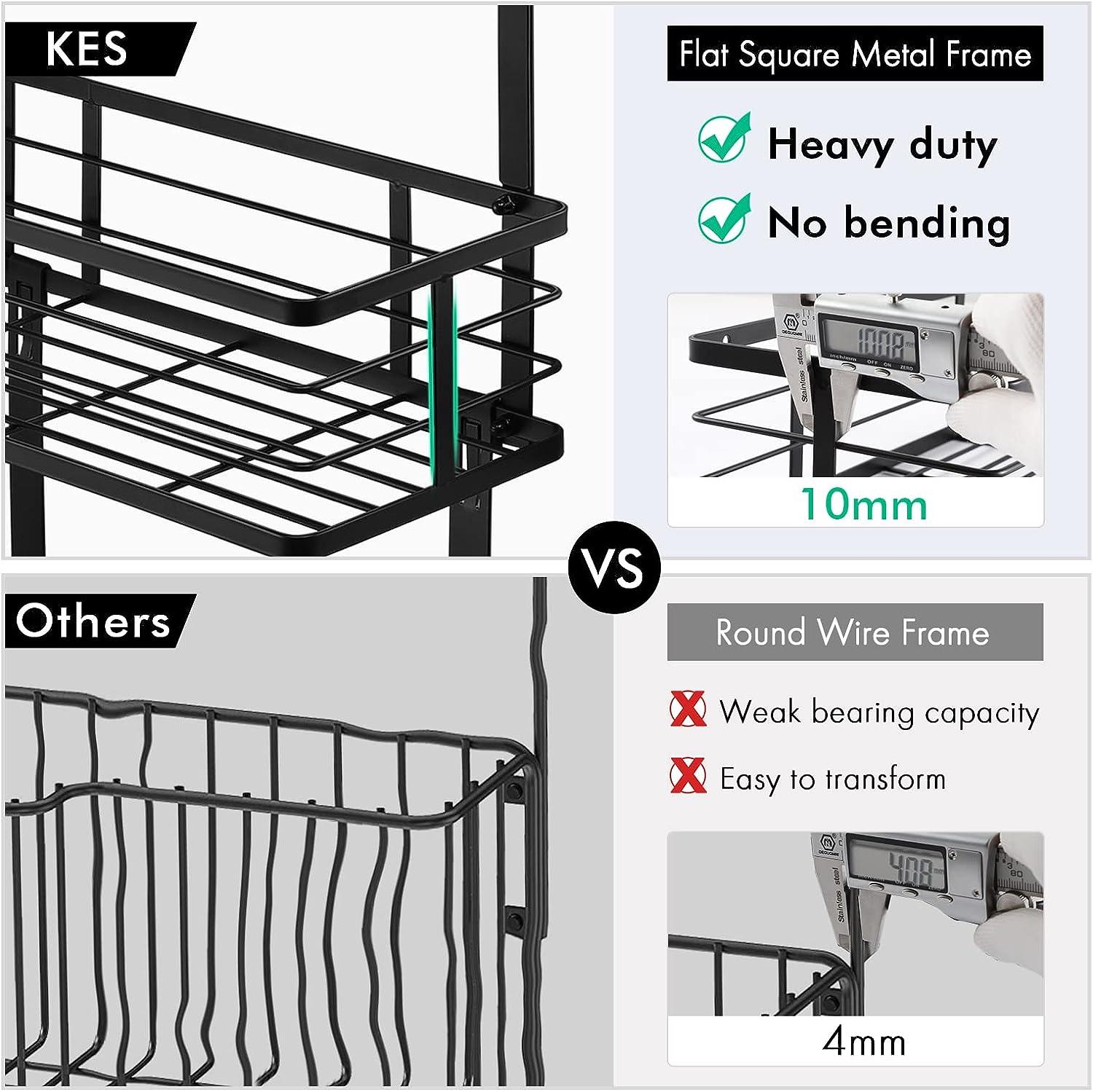 KES Ironing Board Hanger with Metal Basket and Adjustable Hooks, Over Door - Massive Discounts