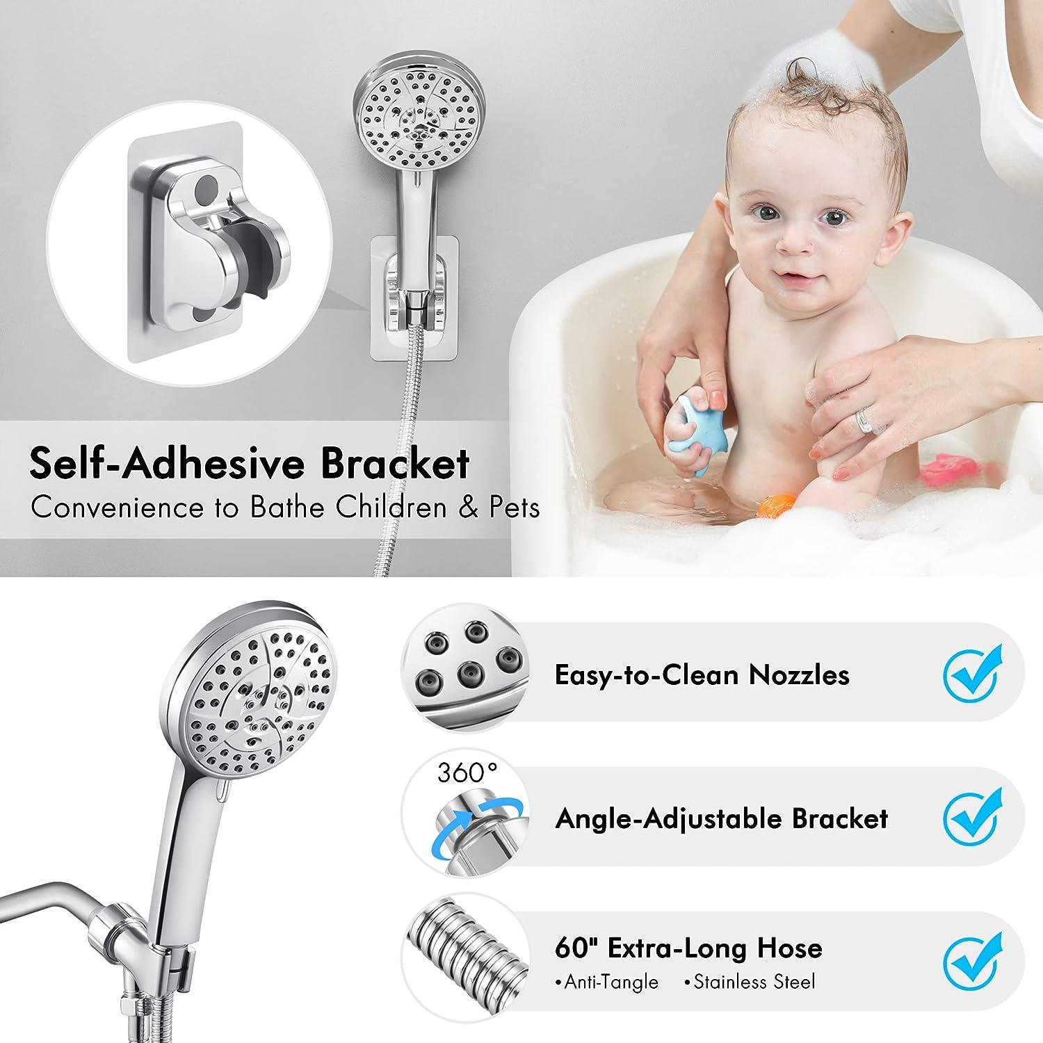 KES Shower Head and Hose with 7 Spray Patterns- High Pressure Handheld - Massive Discounts