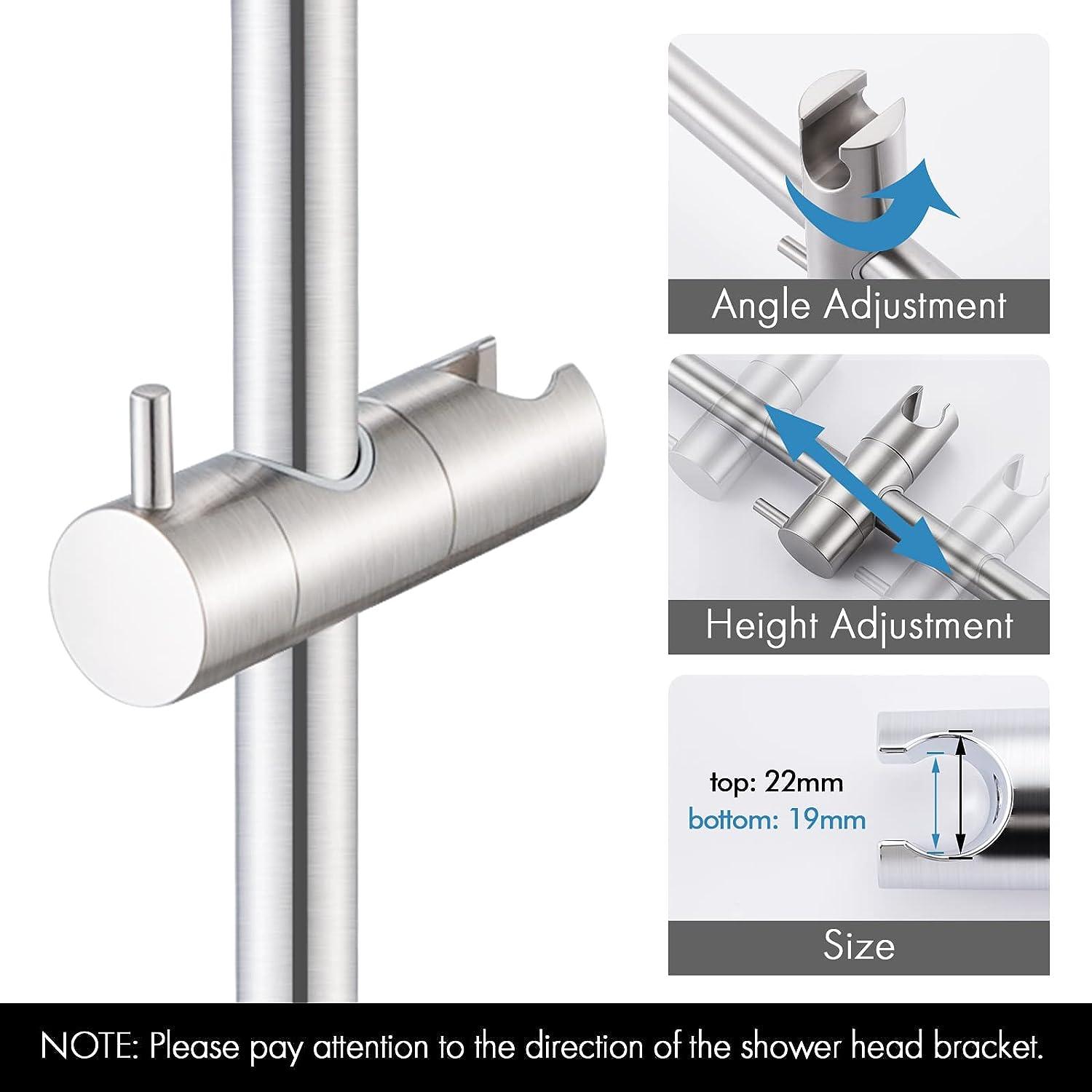 KES Shower Riser Rail Self Adhesive Wall Mounted, Stainless Steel 78CM - Massive Discounts