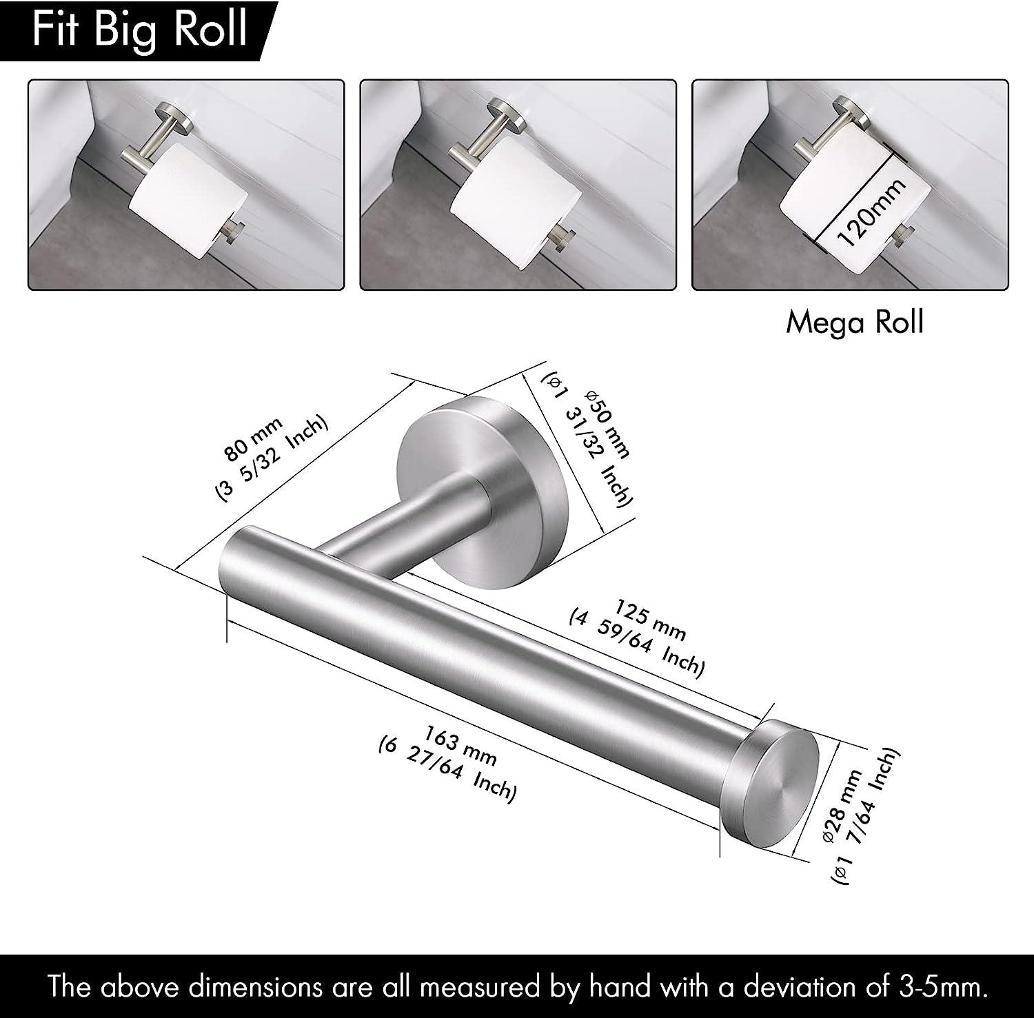 KES Toilet Roll Holder and 23CM Towel Rail Set Wall Mounted, Brushed - Massive Discounts