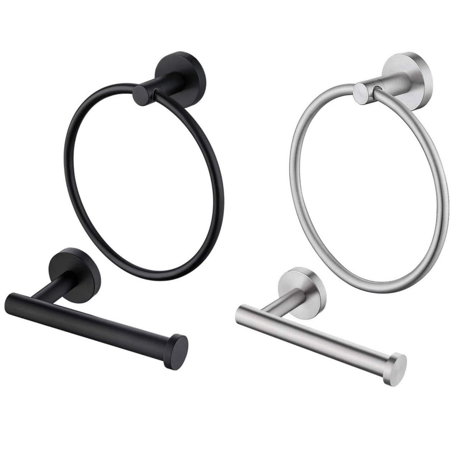 KES Toilet Roll Holder and Towel Ring Set, Accessory Set 2 Pieces - Massive Discounts