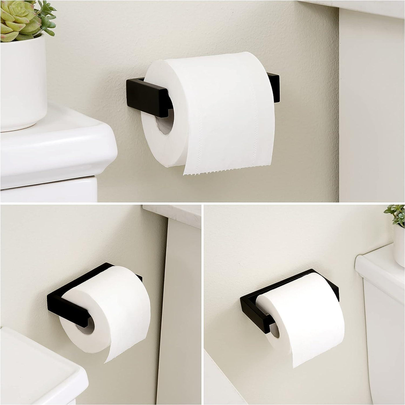 KES Toilet Roll Holder For Bathroom, Stainless Steel, Black - Massive Discounts