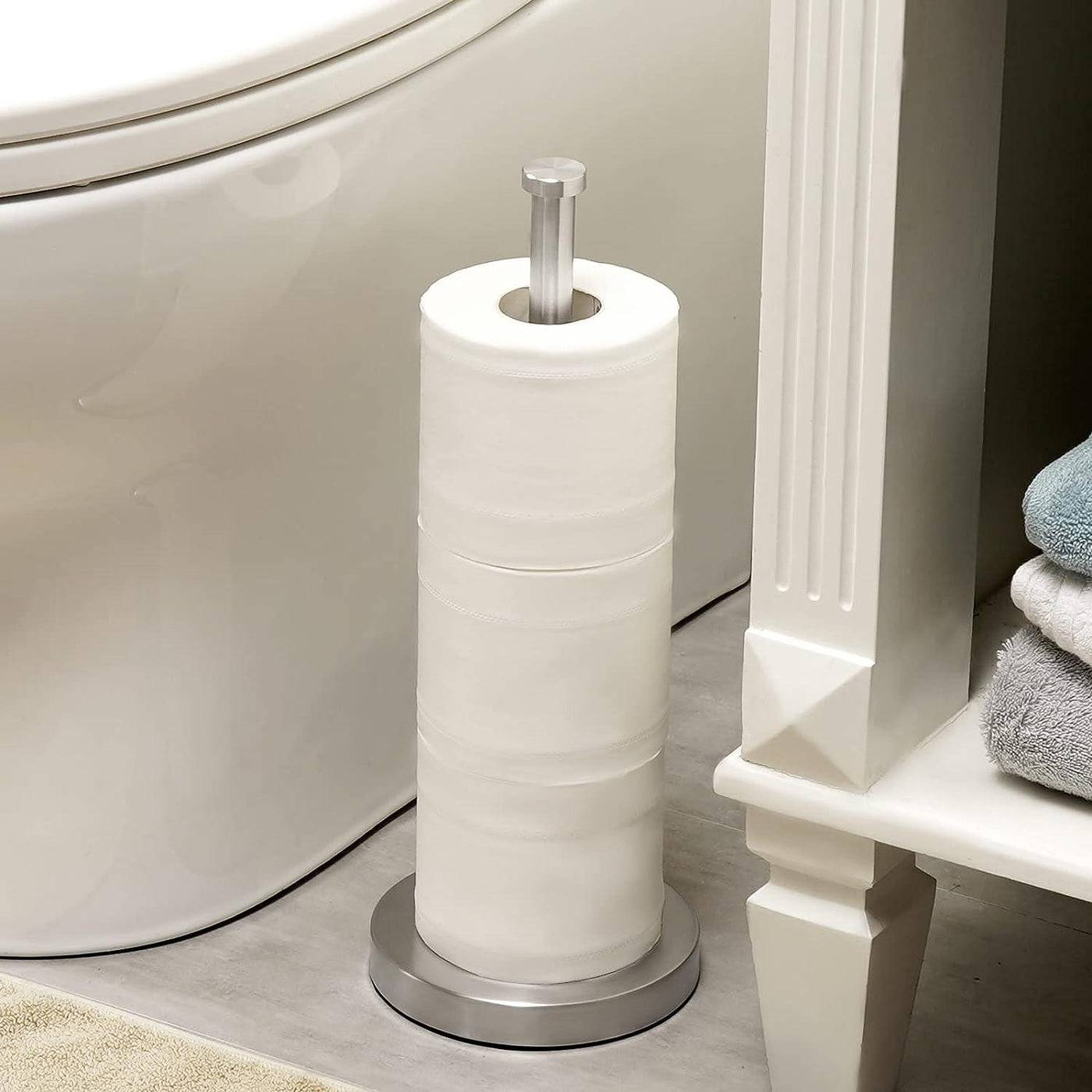 KES Toilet Roll Holder Free Standing, Toilet Roll Storage 3 Rolls - Massive Discounts
