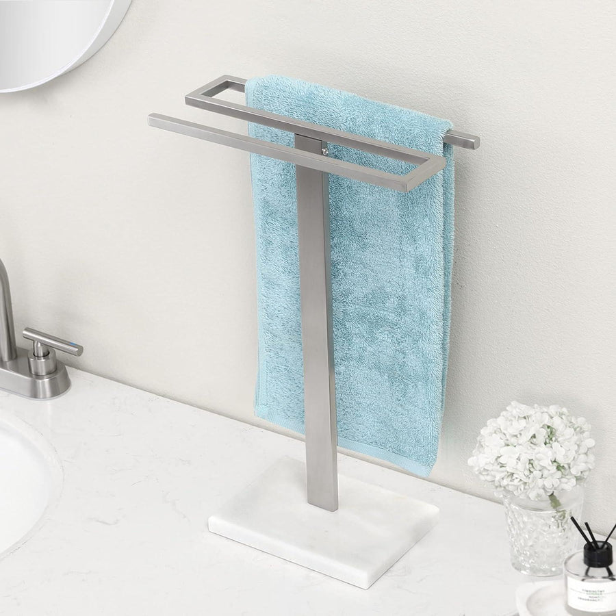 KES Towel Holder Free Standing with Marble Base, Countertop Towel Rack S-Style - Massive Discounts