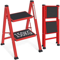 KINGRACK 2 Step Ladder, Folding Ladder with Non-Slip and Wide Pedal - Massive Discounts