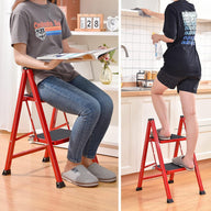 KINGRACK 2 Step Ladder, Folding Ladder with Non-Slip and Wide Pedal - Massive Discounts