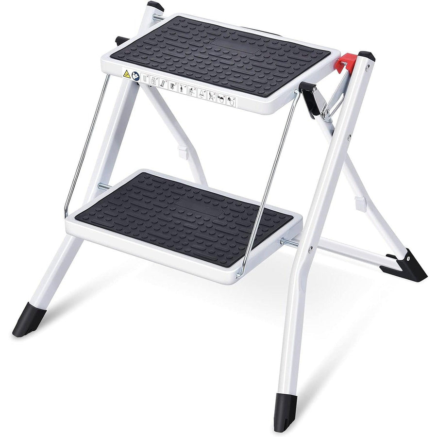 KINGRACK 2 Step Ladder, Folding Step Stool Portable with Handle - Massive Discounts