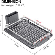 KINGRACK 31x44cm Aluminum Dish Drying Rack with Removable Drip Tray - Massive Discounts