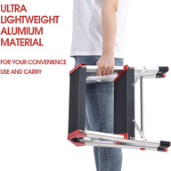 KINGRACK Aluminum Step Ladder 2 Step Widened Platform Maximum 150 Kg - Massive Discounts