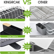 KINGRACK Dish Drainer, Stainless Steel Expandable Large 50x32cm - Massive Discounts