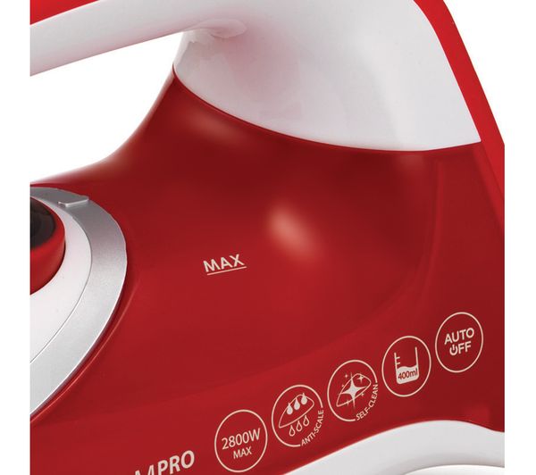 Steam Iron Turbosteam Pro Pearl Powerful Steam White Red MORPHY RICHARDS