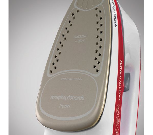 Steam Iron Turbosteam Pro Pearl Powerful Steam White Red MORPHY RICHARDS