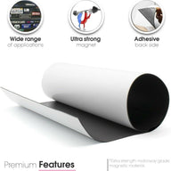 Large Self-Adhesive Magnetic Sheet Extra Strength 62x42cm 1,5mm Thick - Massive Discounts