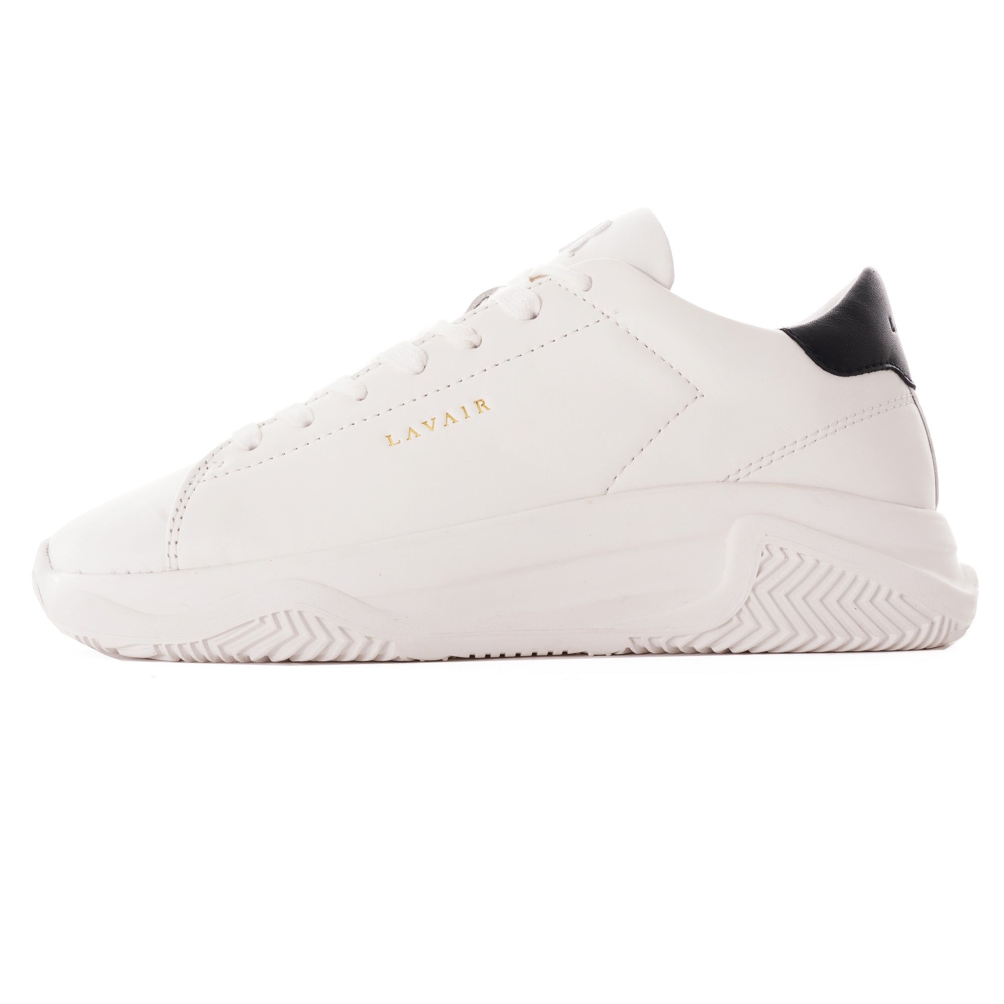 Lavair Linear 2.0 Unisex Trainers White Black Chunky Leather Sneakers