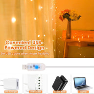 LED Curtain Lights 300 LED Warm White Window String with Remote 3x3m - Massive Discounts